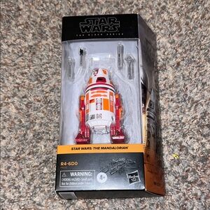 Star Wars The Black Series R4-6D0 action figure.